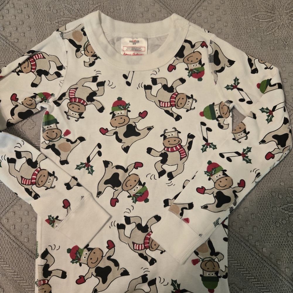 HANNA ANDERSSON Dancing Cows Kids Pjs. size 5